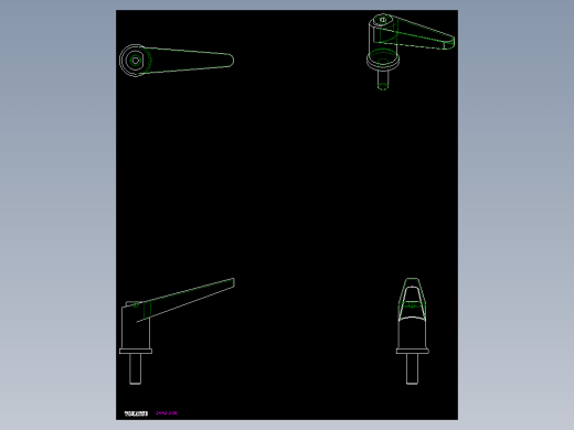 調整式把手(鋅合金)2442(B)-2D多系列多零件图纸模型