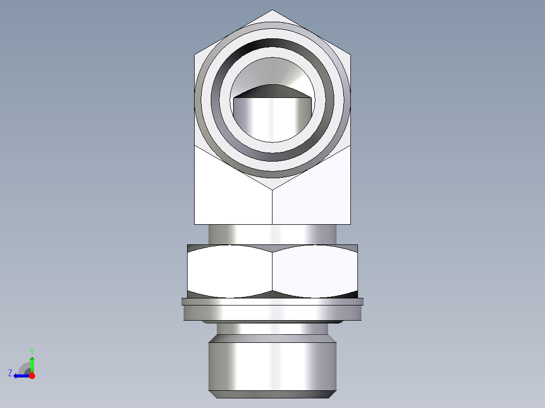 卡套式工业通用硬管接头EO_Adjustable_Locknut_elbow_WEE15LMOMDCF右视图