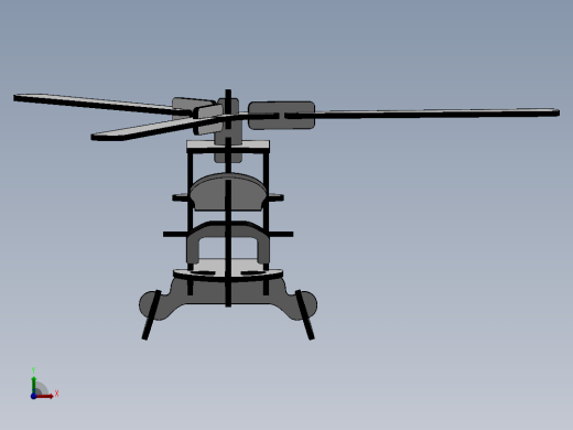 激光下料拼图直升机AutoCAD, Parasolid, SOLIDWORKS 2016前视缩略图