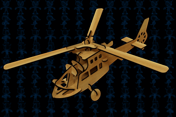 激光下料拼图直升机AutoCAD, Parasolid, SOLIDWORKS 2016