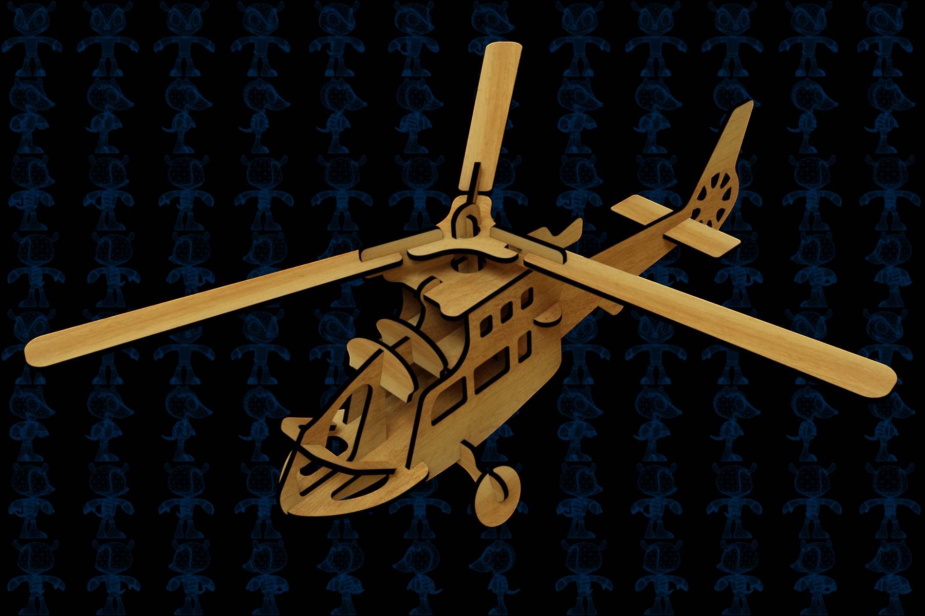 激光下料拼图直升机AutoCAD, Parasolid, SOLIDWORKS 2016