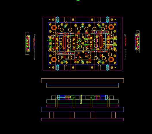 笔记本C壳面板冲侧孔模具设计图
