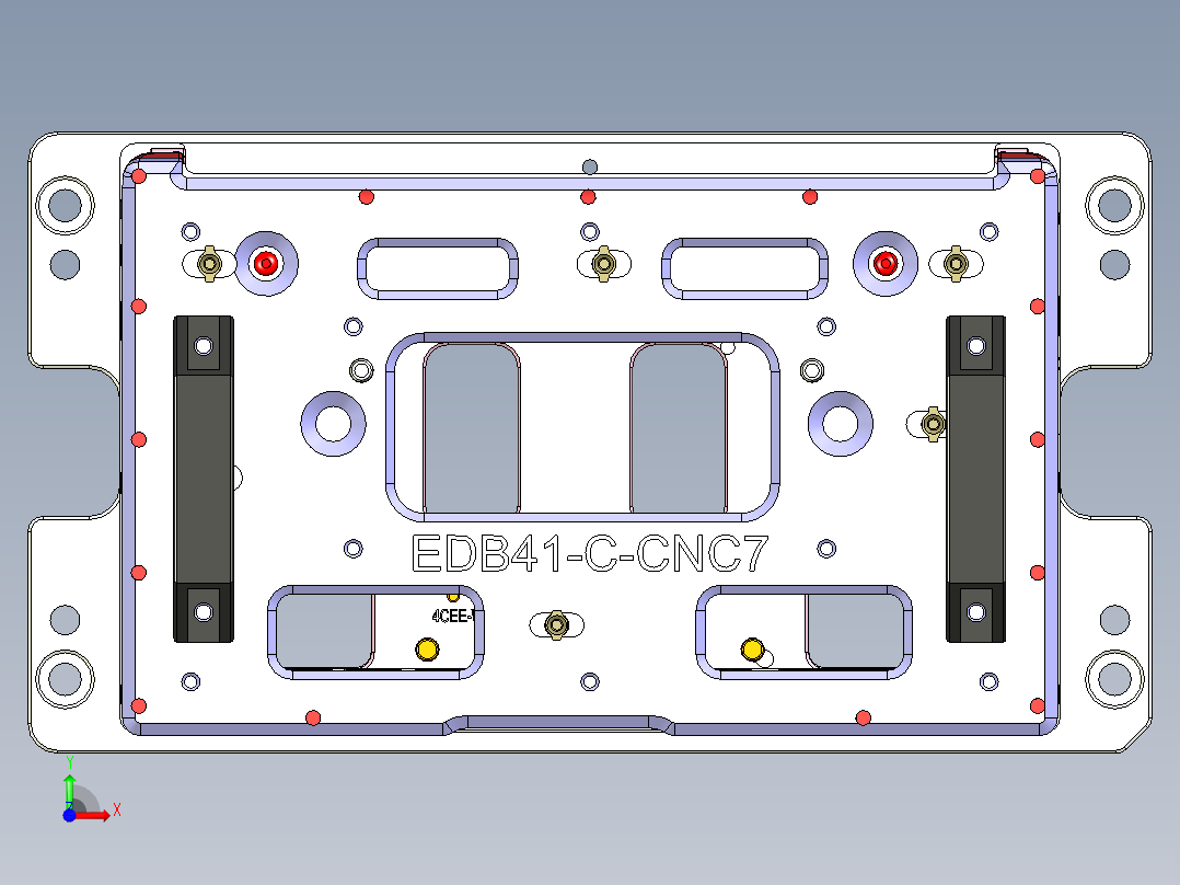 EDB41-C笔记本CNC工装夹具三维模型-CNC7-190305前视图
