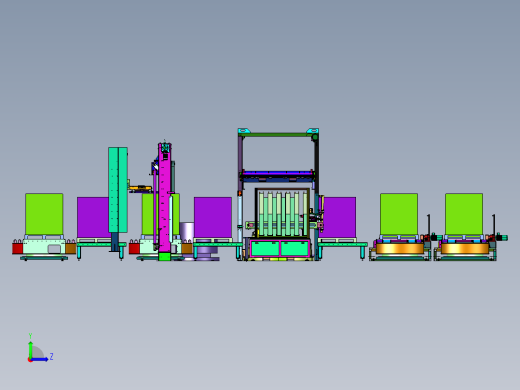 托盘码垛附角覆膜包装线左视缩略图