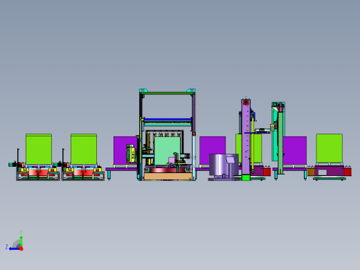 托盘码垛附角覆膜包装线右视缩略图