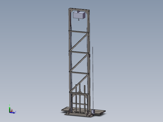 0.5吨平台升降机结构3D数模图纸 STEP格式