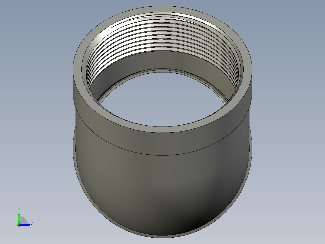 螺纹管弯头-45°等径  DN50左视图