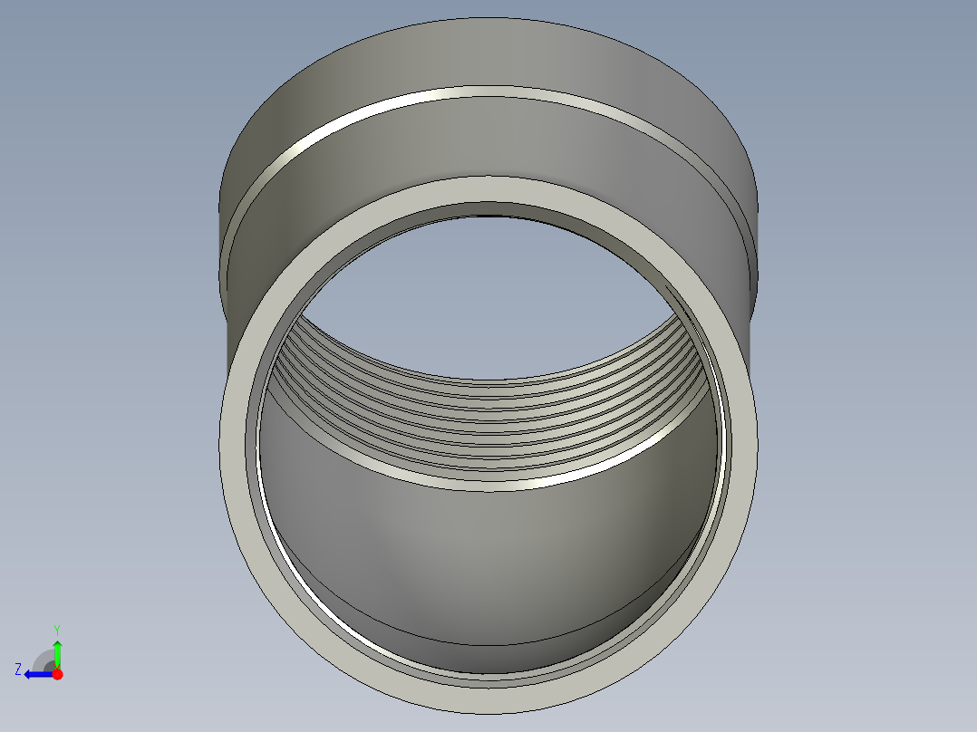螺纹管弯头-45°等径  DN50右视图