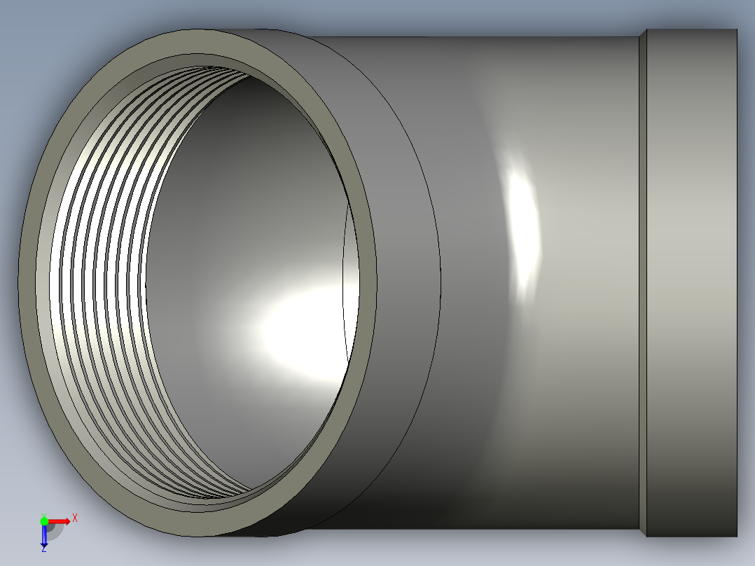 螺纹管弯头-45°等径  DN50俯视图