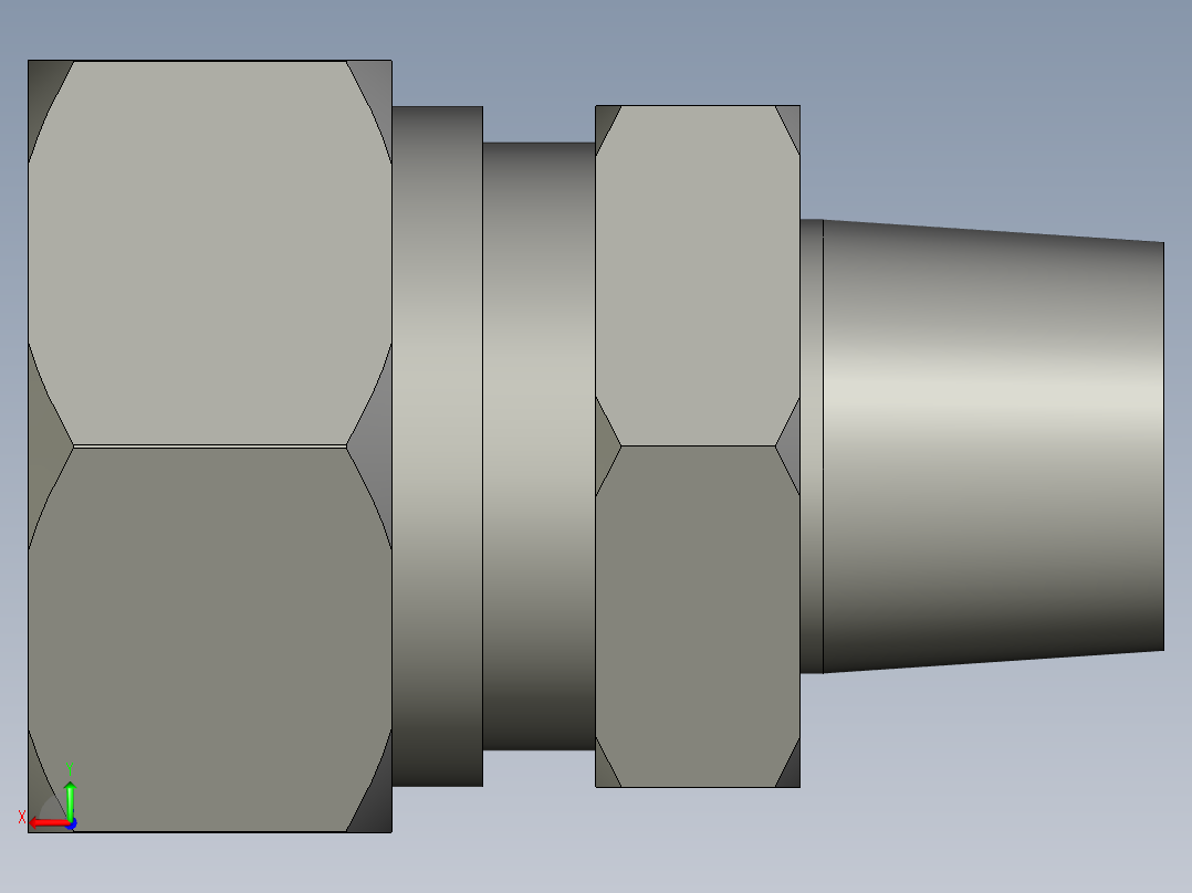 SK-T8(R18)卡套直通接头后视图