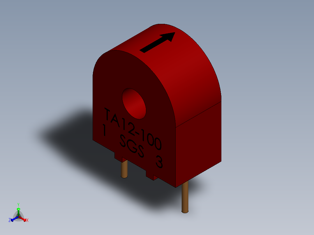 TA12-100插头正等轴测图