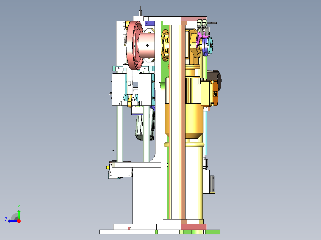 非标小型钣金折弯机右视图