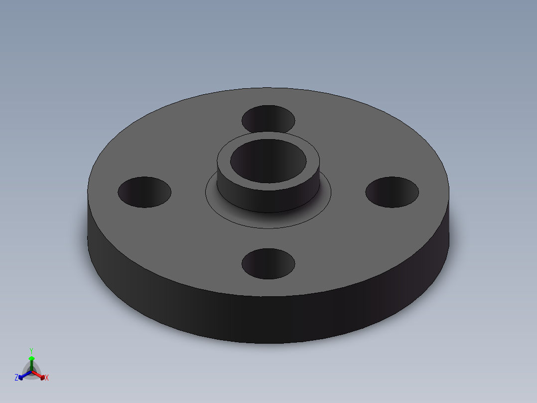 法兰-UPVC DN15-DN400正等轴测图