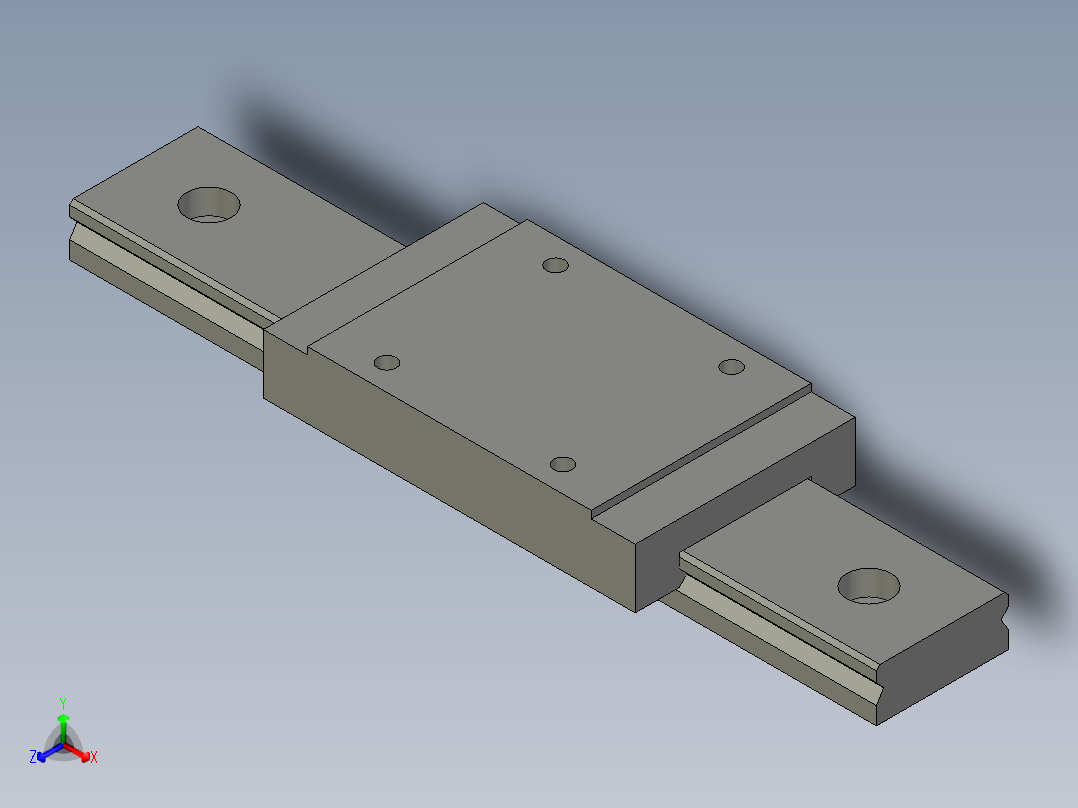 上银导轨2MGW9H正等轴测图