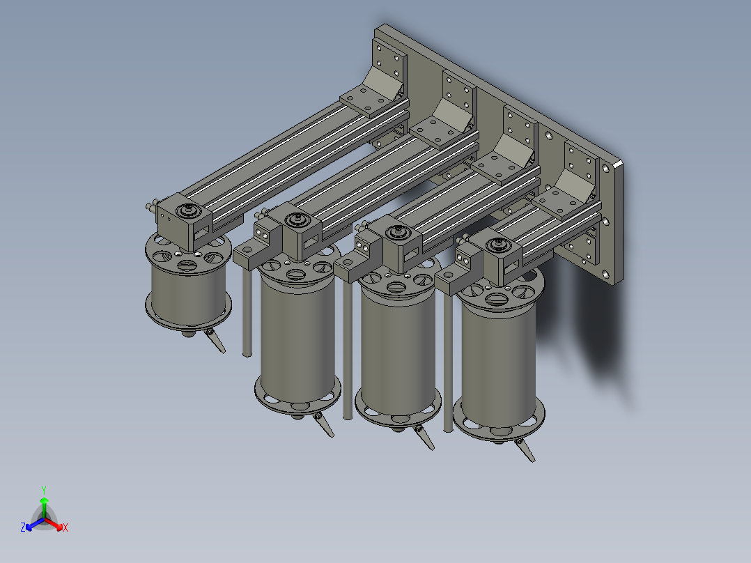 缠绕膜上料组装正等轴测图
