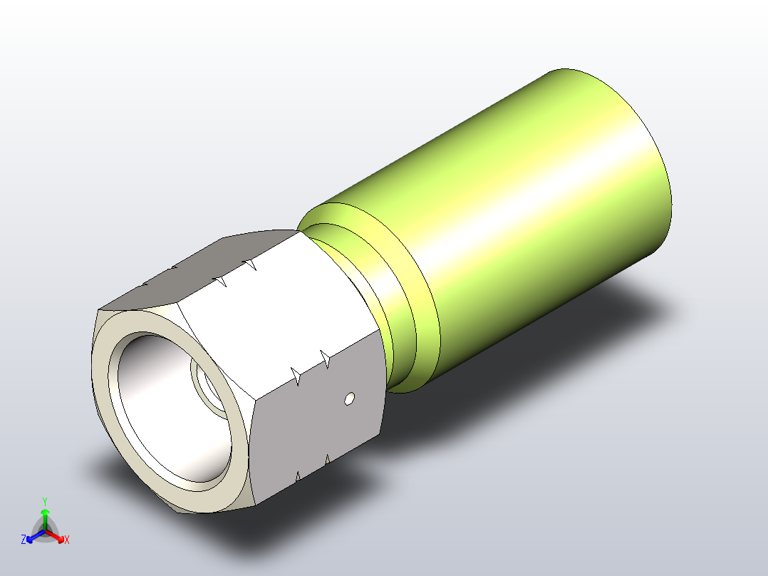 工业通用软管接头1AYBL-11-08C正等轴测图