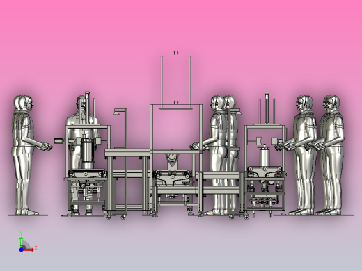电机组装线（电机定子、转子、罩壳组装流水线）前视缩略图