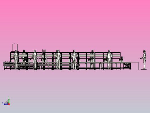电机组装线（电机定子、转子、罩壳组装流水线）右视缩略图