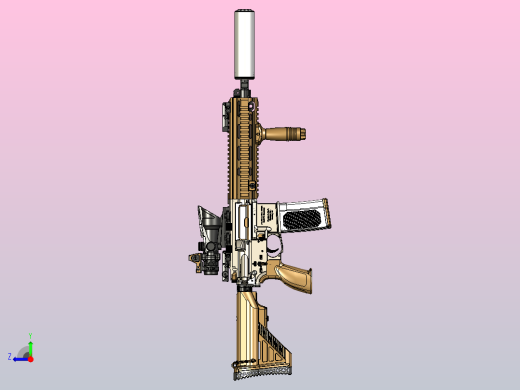 HK-416D建模模型右视缩略图