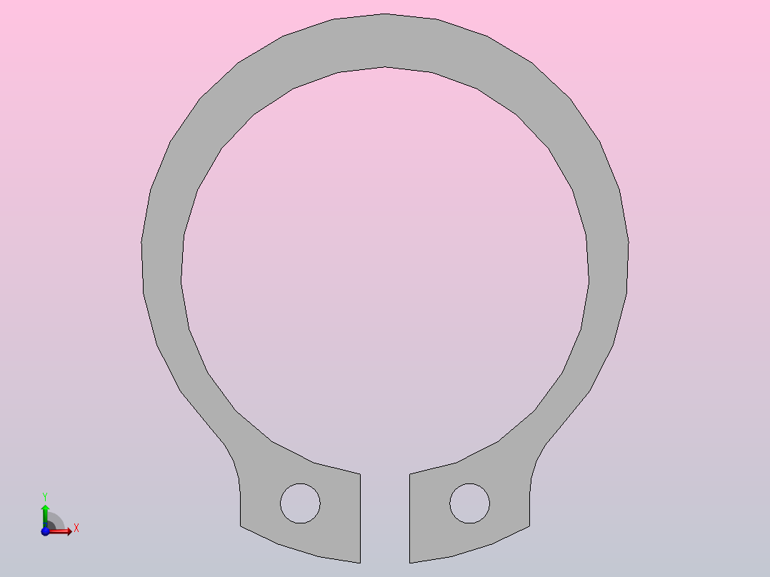 轴用弹性挡圈B型22前视图