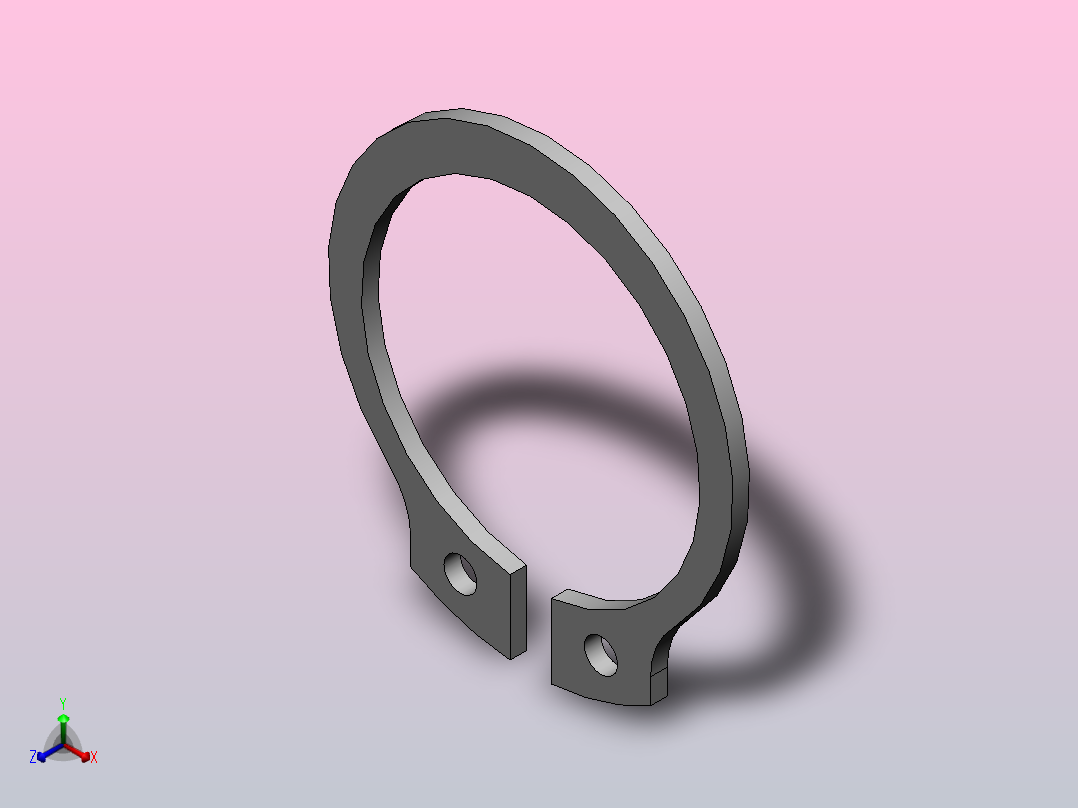 轴用弹性挡圈B型22正等轴测图