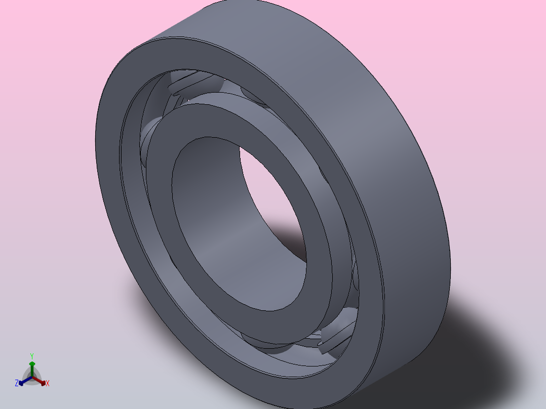 多套GBT276深沟球轴承3D模型Solidworks设计主视图