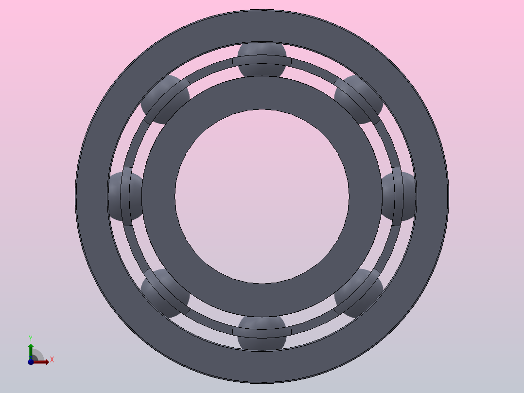 多套GBT276深沟球轴承3D模型Solidworks设计前视图