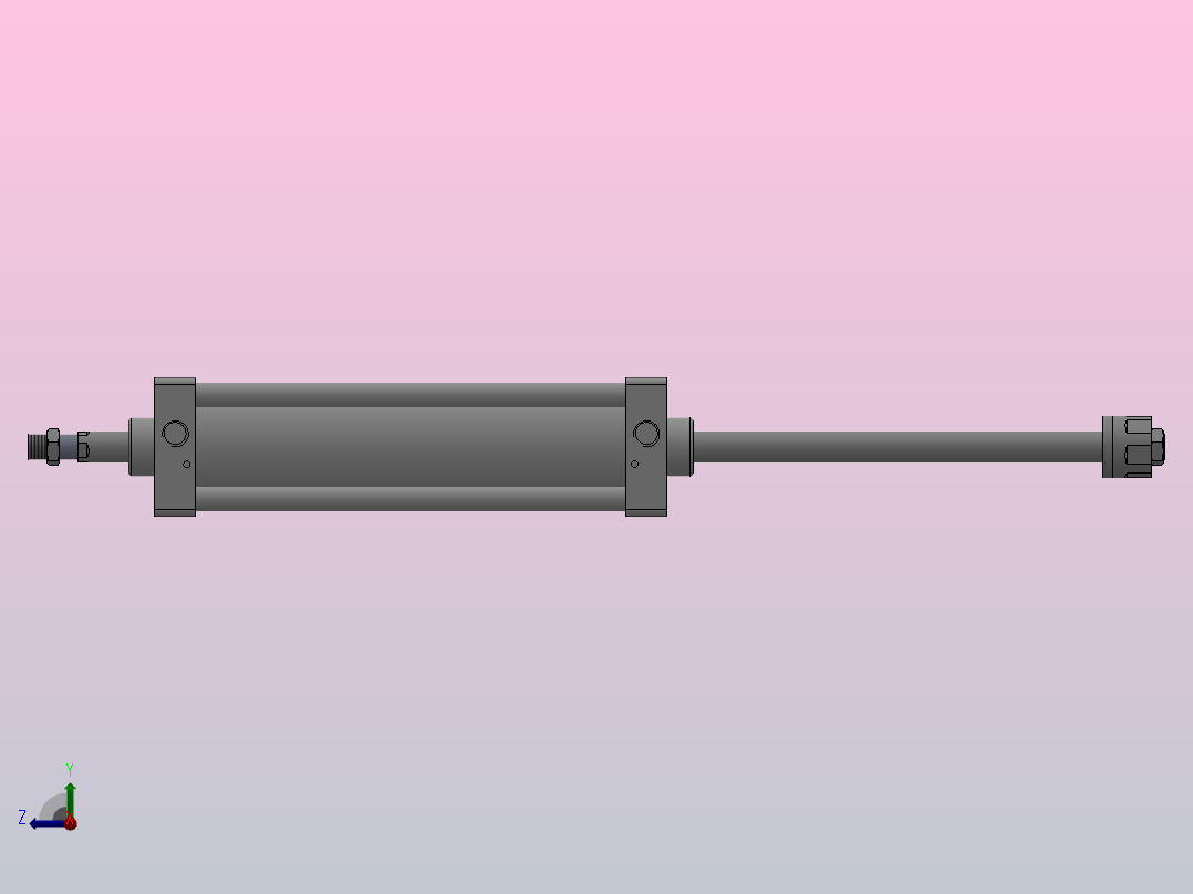 SUJ双轴复动行程可调型气缸SUJ100×350-30---CS1U主视图