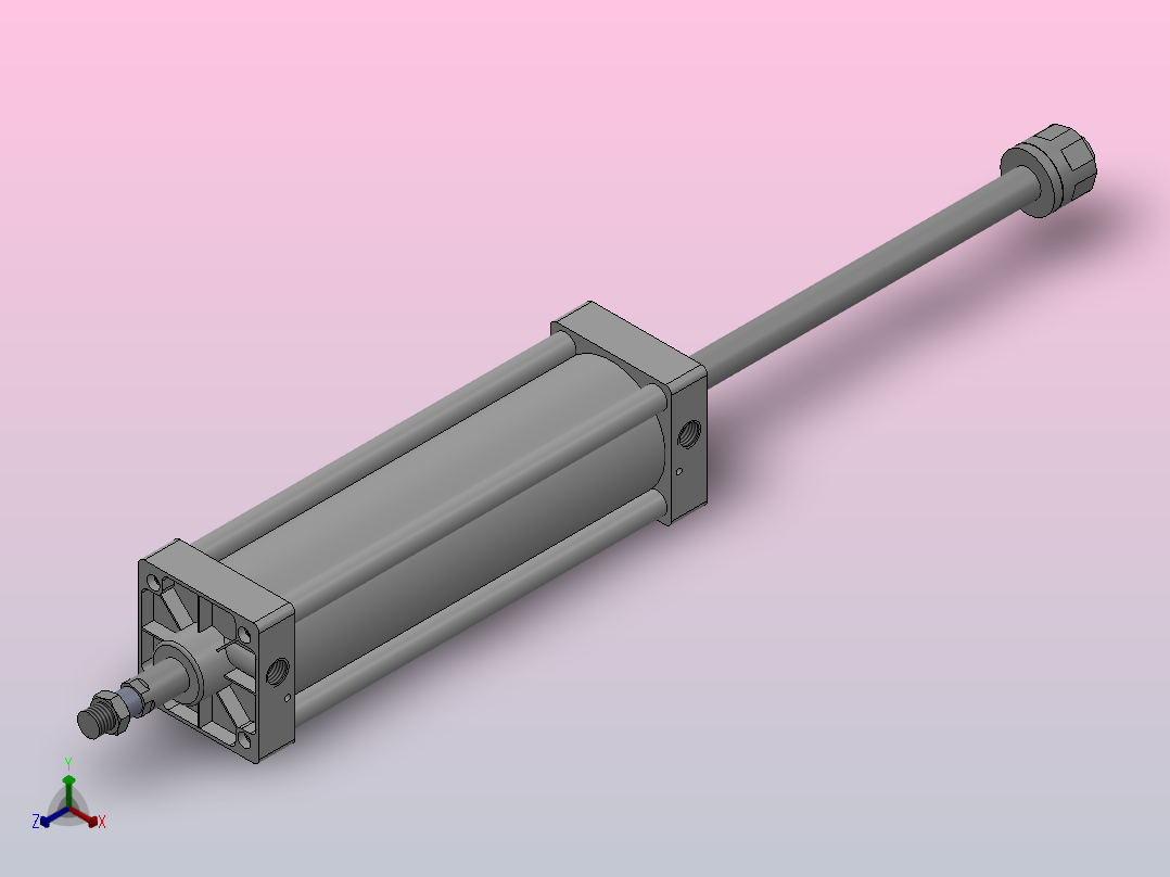 SUJ双轴复动行程可调型气缸SUJ100×350-30---CS1U正等轴测图