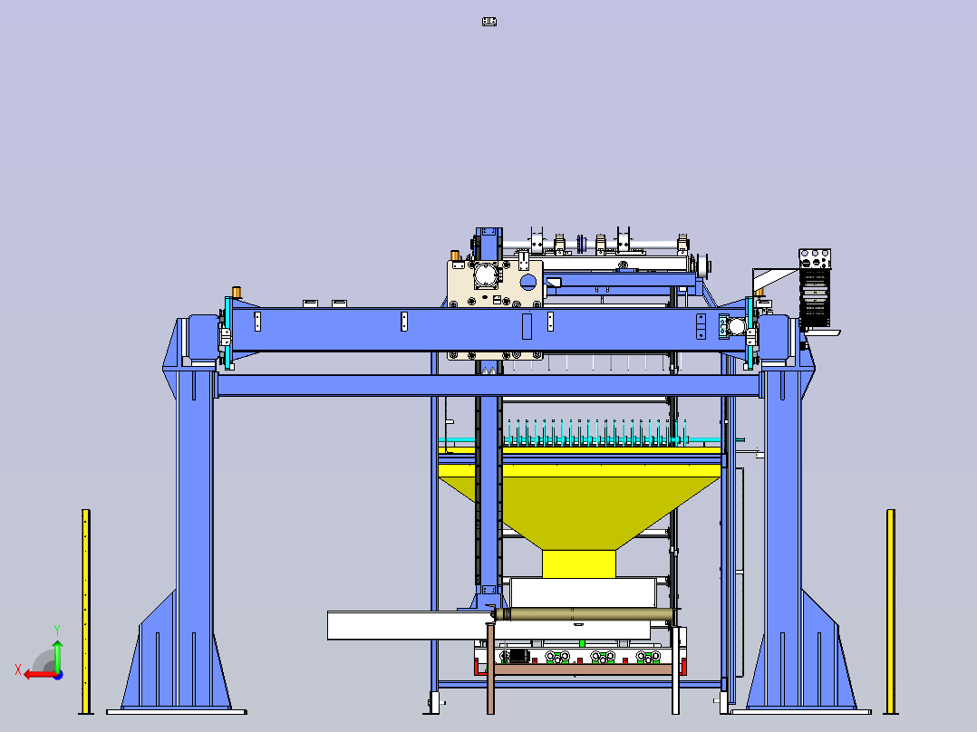 龙门桁架机械手搬运拆袋后视图
