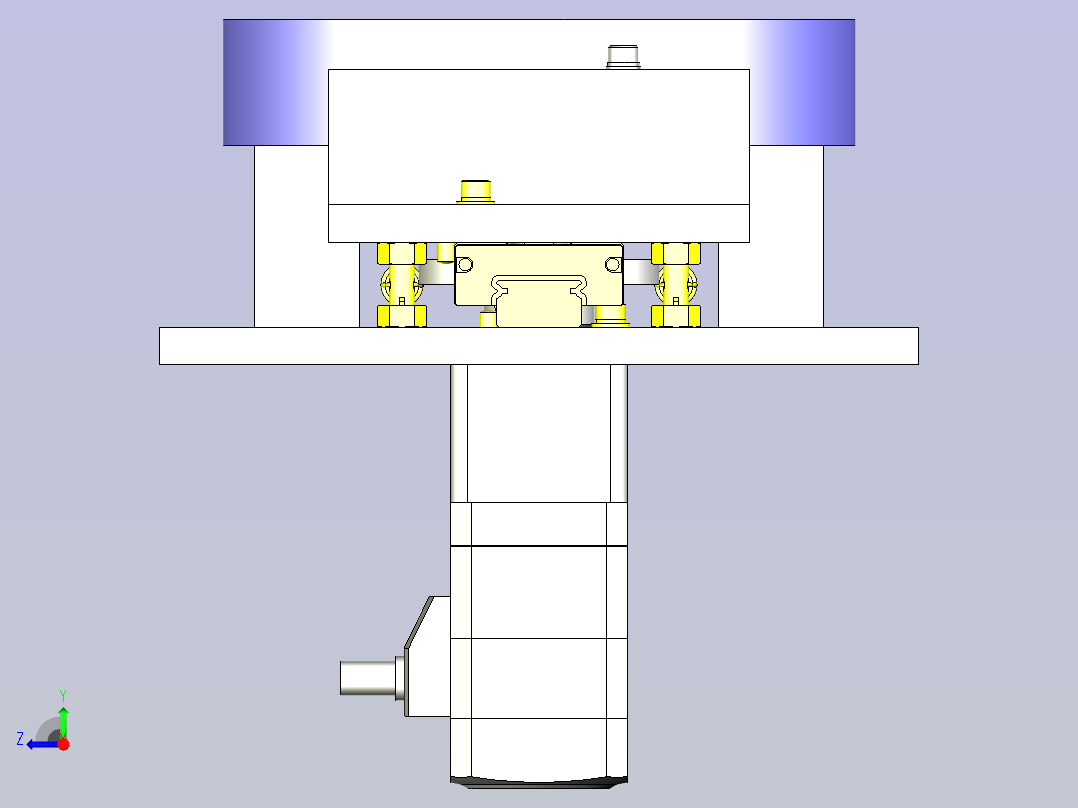 一款可调节支承负载的夹头机构3D图纸右视图