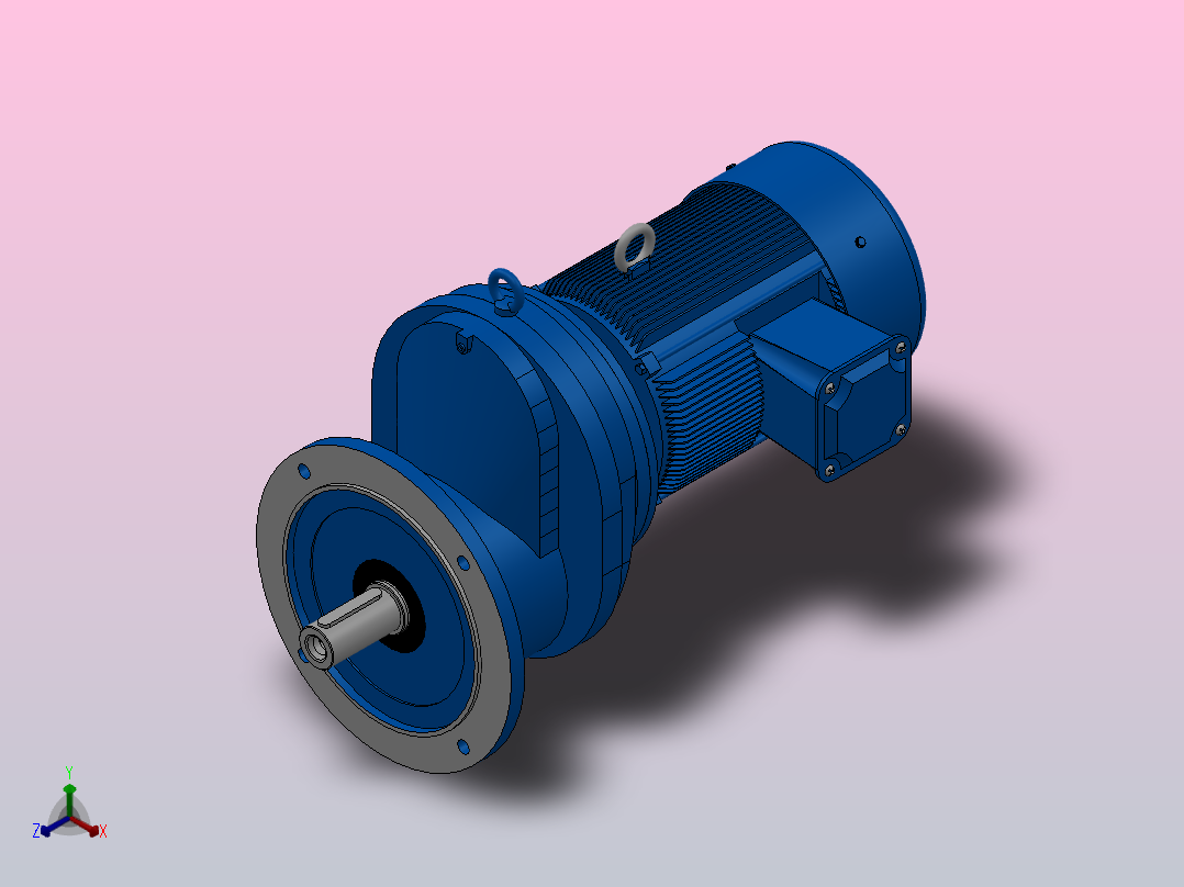 RXF87法兰轴伸式安装斜齿轮减速机RX87-Y3-4P-100-M1-0°-Φ300主视图