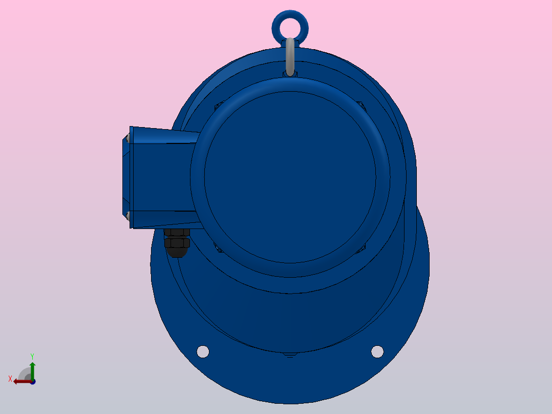 RXF87法兰轴伸式安装斜齿轮减速机RX87-Y3-4P-100-M1-0°-Φ300后视图