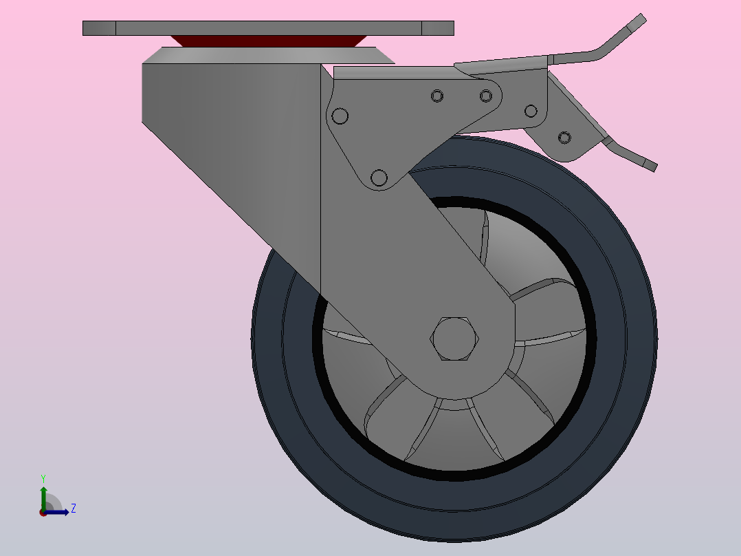 Z13-01B-150-322G重型轮[Z13-01B-125-322G]脚轮左视图