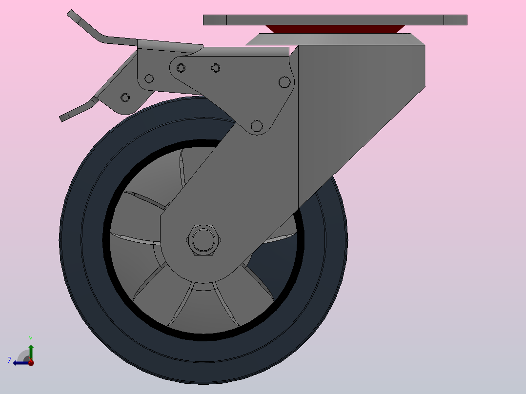 Z13-01B-150-322G重型轮[Z13-01B-125-322G]脚轮右视图