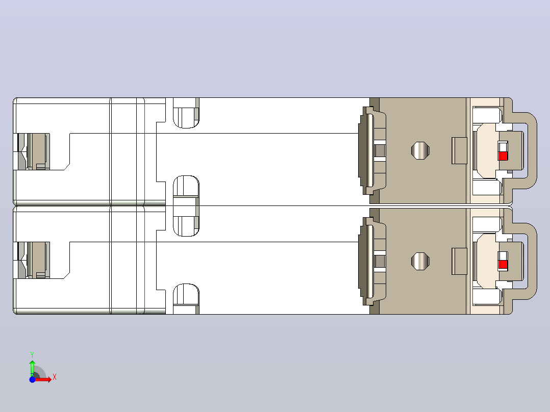 NB8-63H 2P小型断路器三维模型202306前视图