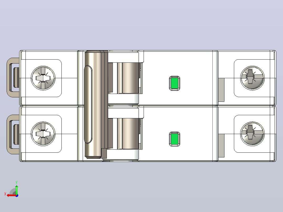 NB8-63H 2P小型断路器三维模型202306后视图