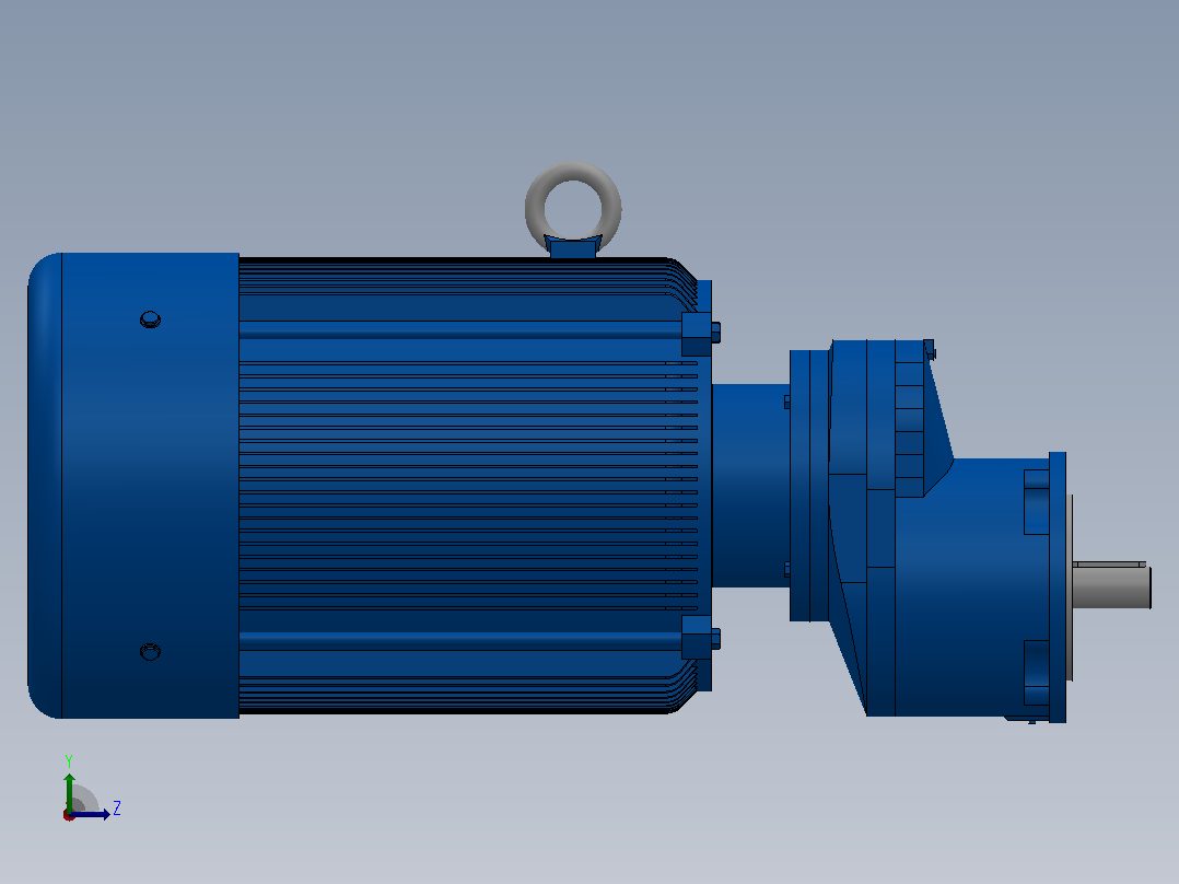 RXF67法兰轴伸式安装斜齿轮减速机RX67-Y7.5-4P-132M-M1-0°-Φ160左视图