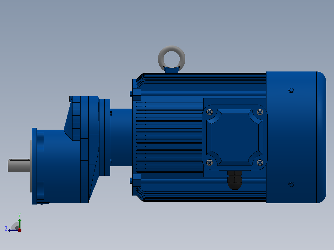 RXF67法兰轴伸式安装斜齿轮减速机RX67-Y7.5-4P-132M-M1-0°-Φ160右视图