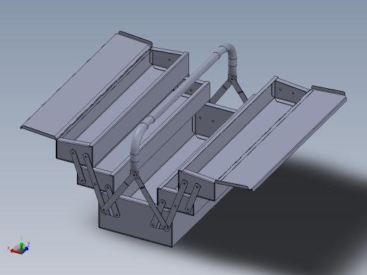 便携可折叠收纳箱3D数模图纸 Solidworks设计