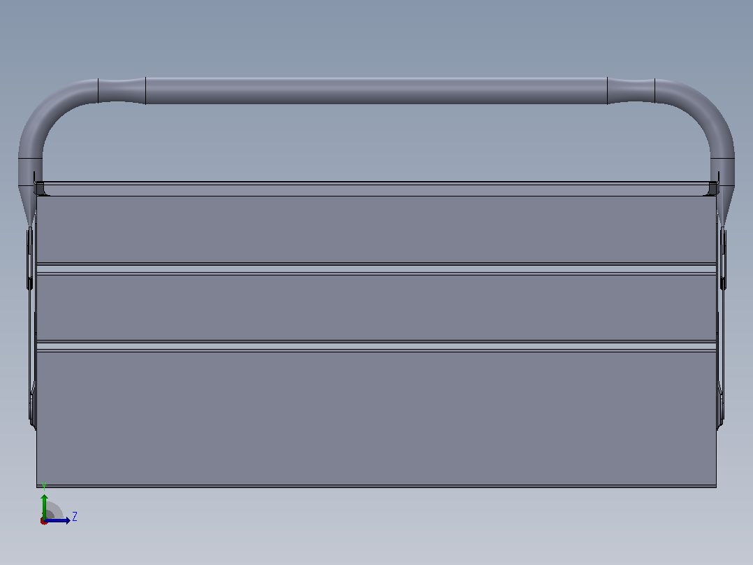 便携可折叠收纳箱3D数模图纸 Solidworks设计左视图