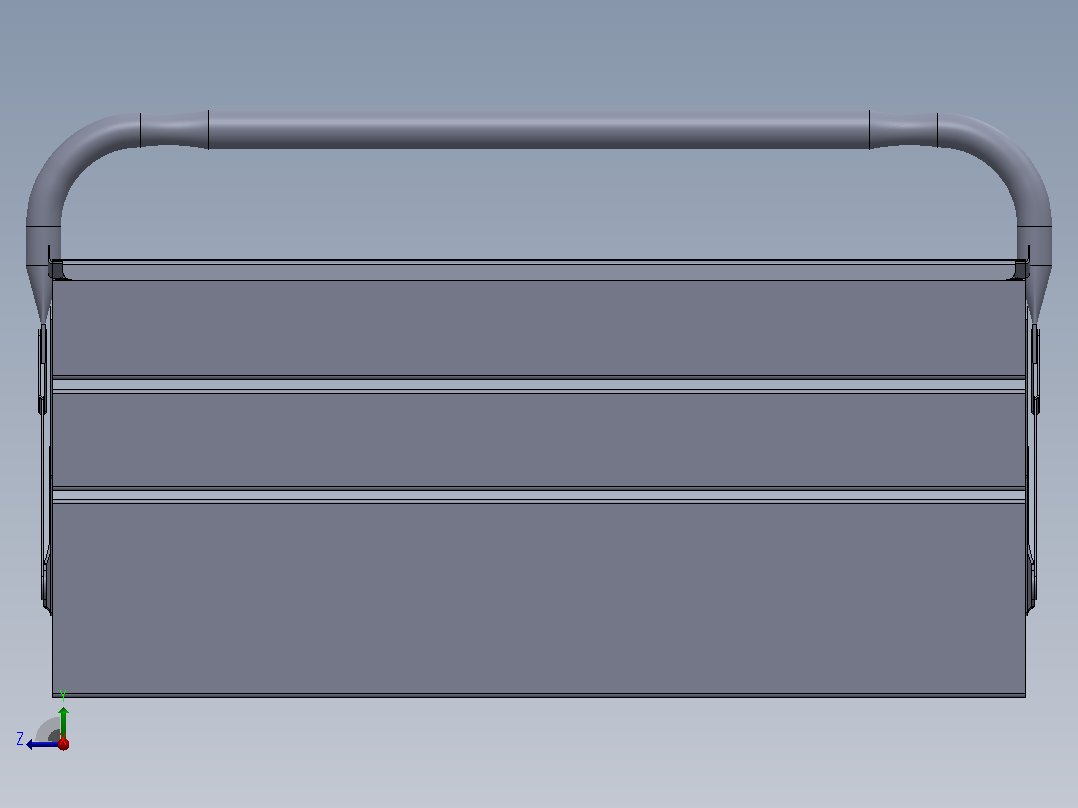 便携可折叠收纳箱3D数模图纸 Solidworks设计右视图