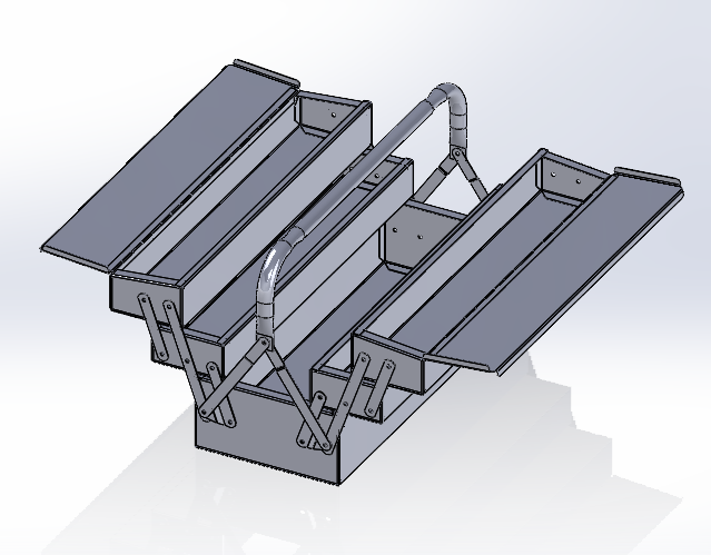 便携可折叠收纳箱3D数模图纸 Solidworks设计