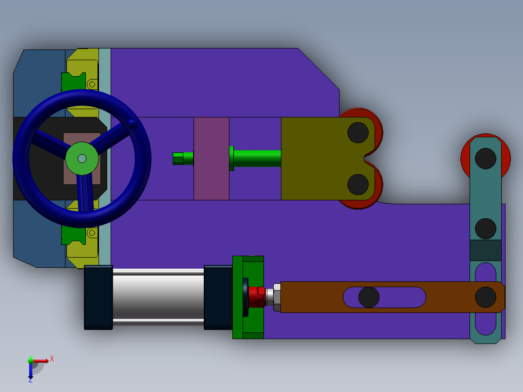 圆管类辅助夹紧机构俯视图