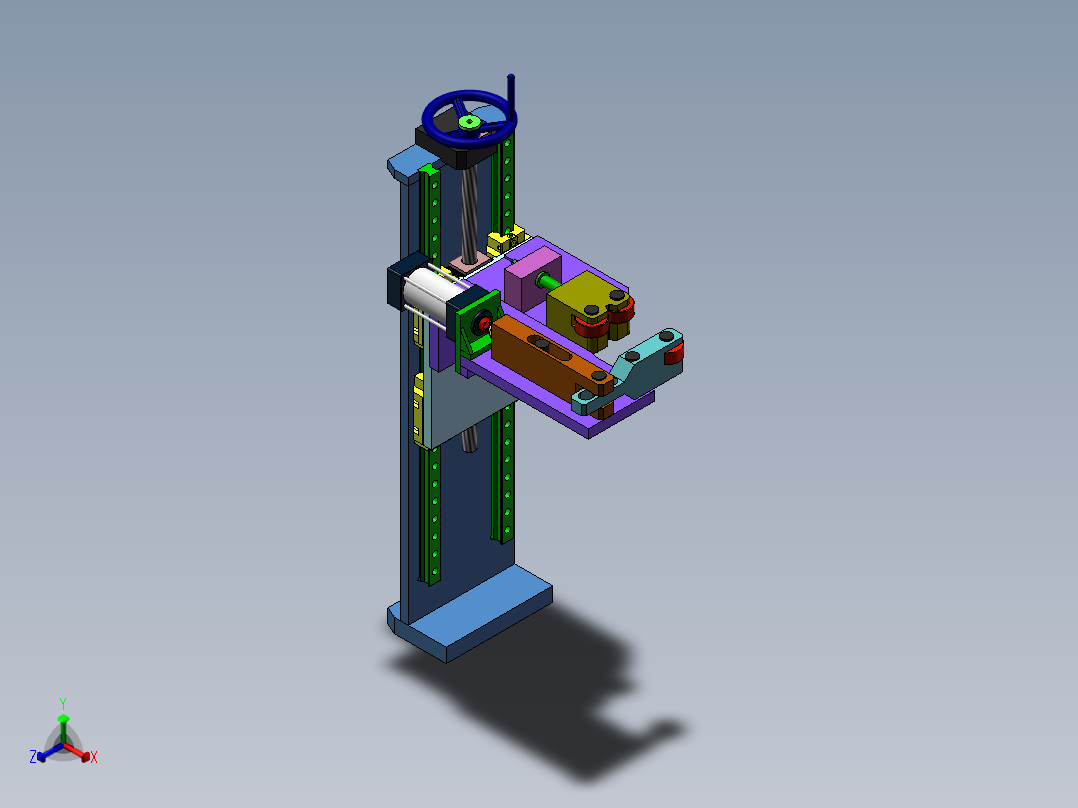 圆管类辅助夹紧机构正等轴测图