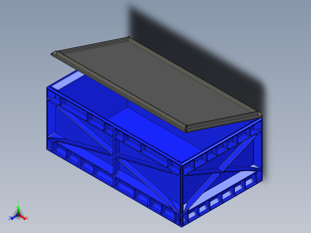 塑料翻盖箱模型