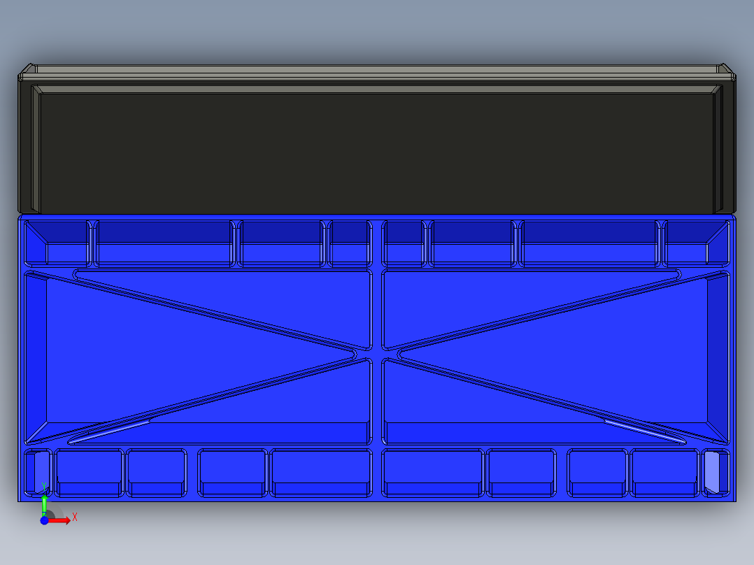 塑料翻盖箱模型前视图