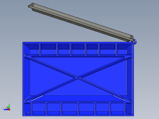 塑料翻盖箱模型右视缩略图