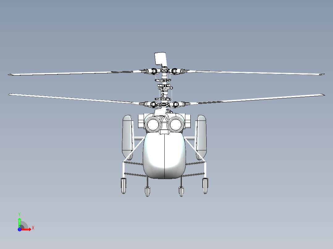 solidworks 卡莫夫直升机前视图