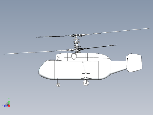 solidworks 卡莫夫直升机右视缩略图